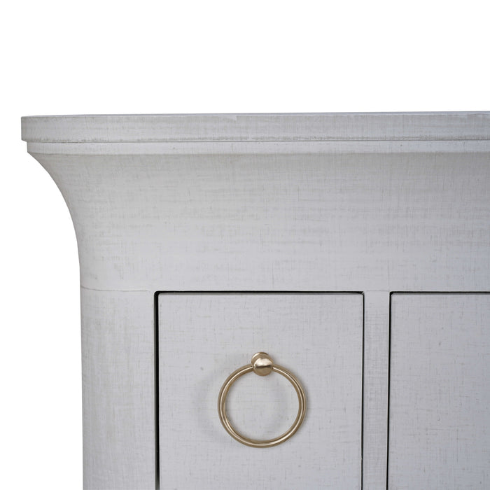 Bramble - Claremont Large Linen Wrapped Dresser in Dove White - BR-76634FDOW----- - GreatFurnitureDeal