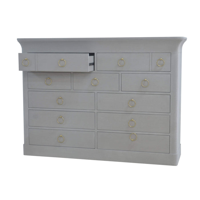 Bramble - Large Claremont Linen Wrapped Dresser in Linen Pearl Grey - US-WS-76634FPAG-----