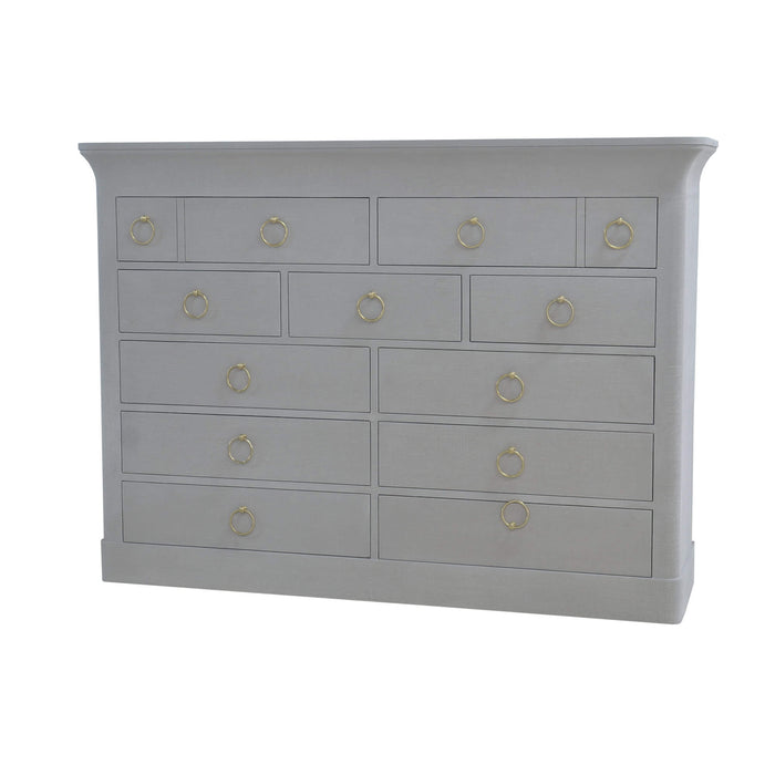 Bramble - Large Claremont Linen Wrapped Dresser in Linen Pearl Grey - US-WS-76634FPAG-----