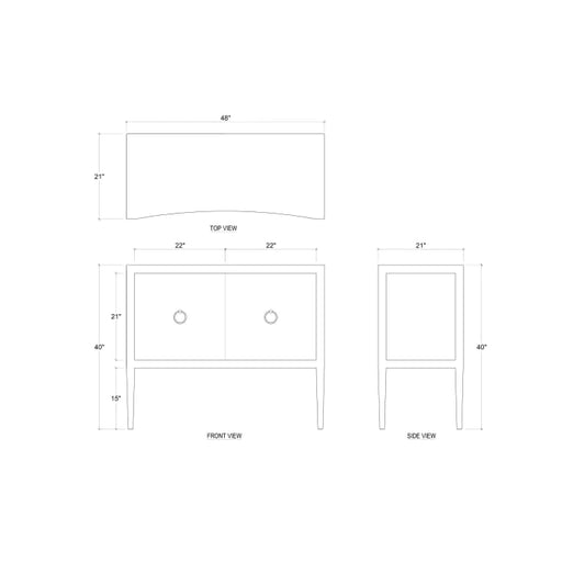 Bramble - Westminster Linen Wrapped Concave 2 Door Sideboard - BR-76639 - GreatFurnitureDeal