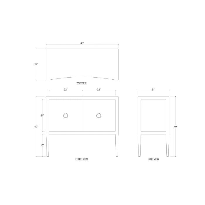 Bramble - Westminster Linen Wrapped Concave 2 Door Sideboard - BR-76639 - GreatFurnitureDeal