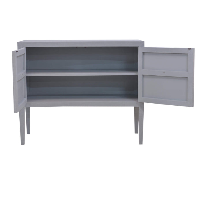 Bramble - Westminster Linen Wrapped Concave 2 Door Sideboard in Linen Pale Blue - US-WS-76639FPBE-----