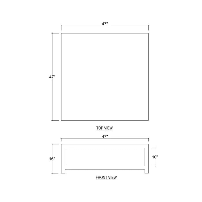 Bramble - Milan Square Linen Wrapped Coffee Table - BR-76640 - GreatFurnitureDeal