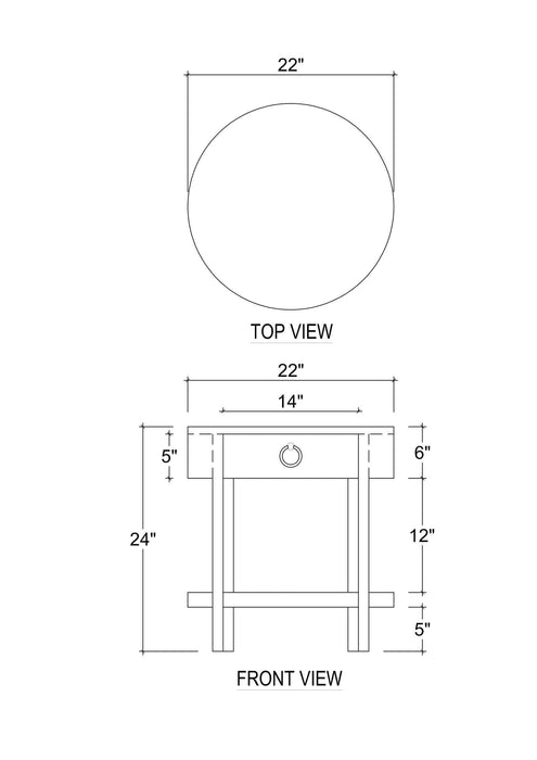 Bramble - Milan Linen Wrapped Side Table - BR-76641 - GreatFurnitureDeal