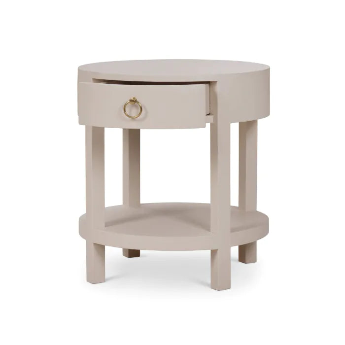 Bramble - Milan Linen Wrapped Side Table in Putty - 76641FPUT----- - GreatFurnitureDeal