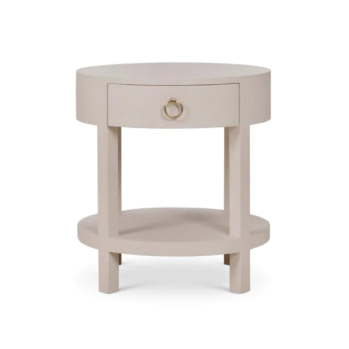 Bramble - Milan Linen Wrapped Side Table in Putty - 76641FPUT----- - GreatFurnitureDeal