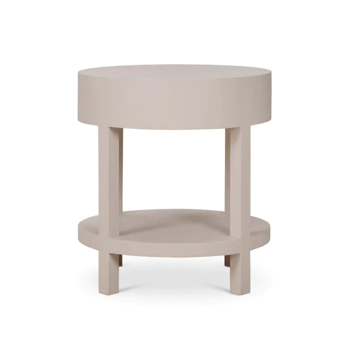 Bramble - Milan Linen Wrapped Side Table in Putty - 76641FPUT----- - GreatFurnitureDeal