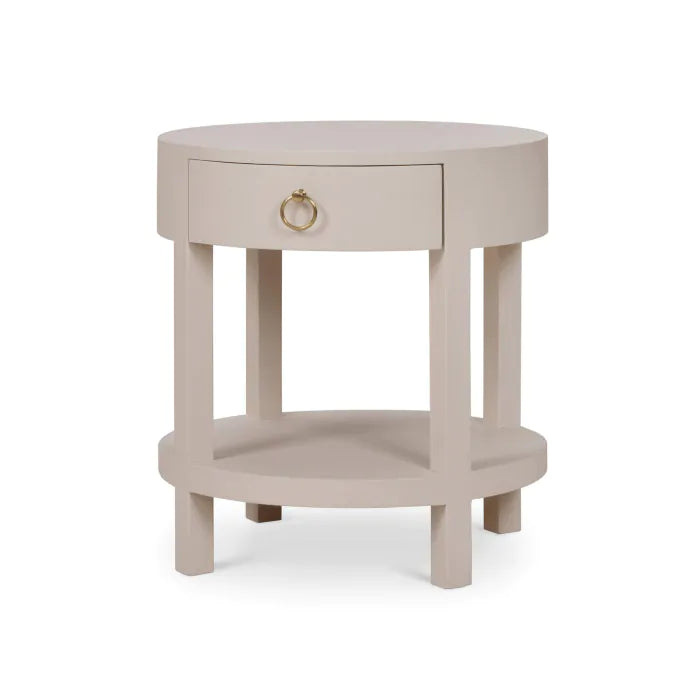 Bramble - Milan Linen Wrapped Side Table in Putty - 76641FPUT----- - GreatFurnitureDeal