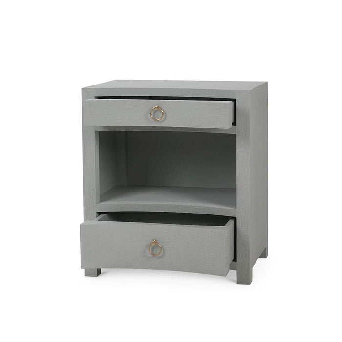 Bramble - Mornington Open Shelf Bedside Table Linen Wrapped in Pale Blue - 76642FPBE-----