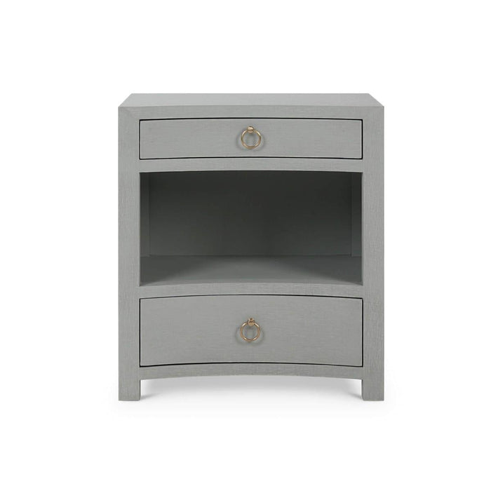 Bramble - Mornington Open Shelf Bedside Table Linen Wrapped in Pale Blue - 76642FPBE-----