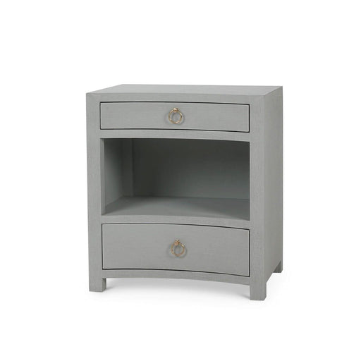 Bramble - Mornington Open Shelf Bedside Table Linen Wrapped in Pale Blue - 76642FPBE----- - GreatFurnitureDeal