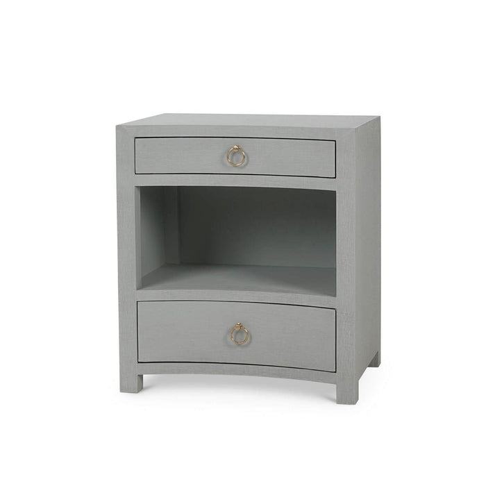 Bramble - Mornington Open Shelf Bedside Table Linen Wrapped in Pale Blue - 76642FPBE-----