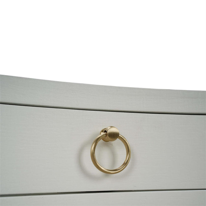 Bramble - Mornington Open Shelf Bedside Table Linen Wrapped in True White - 76642FTRW-----