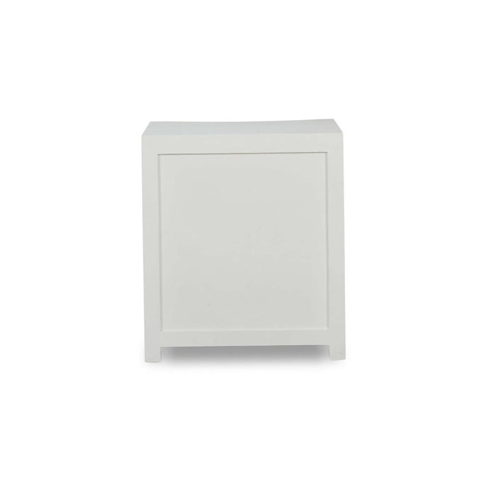 Bramble - Mornington Open Shelf Bedside Table Linen Wrapped in True White - 76642FTRW-----