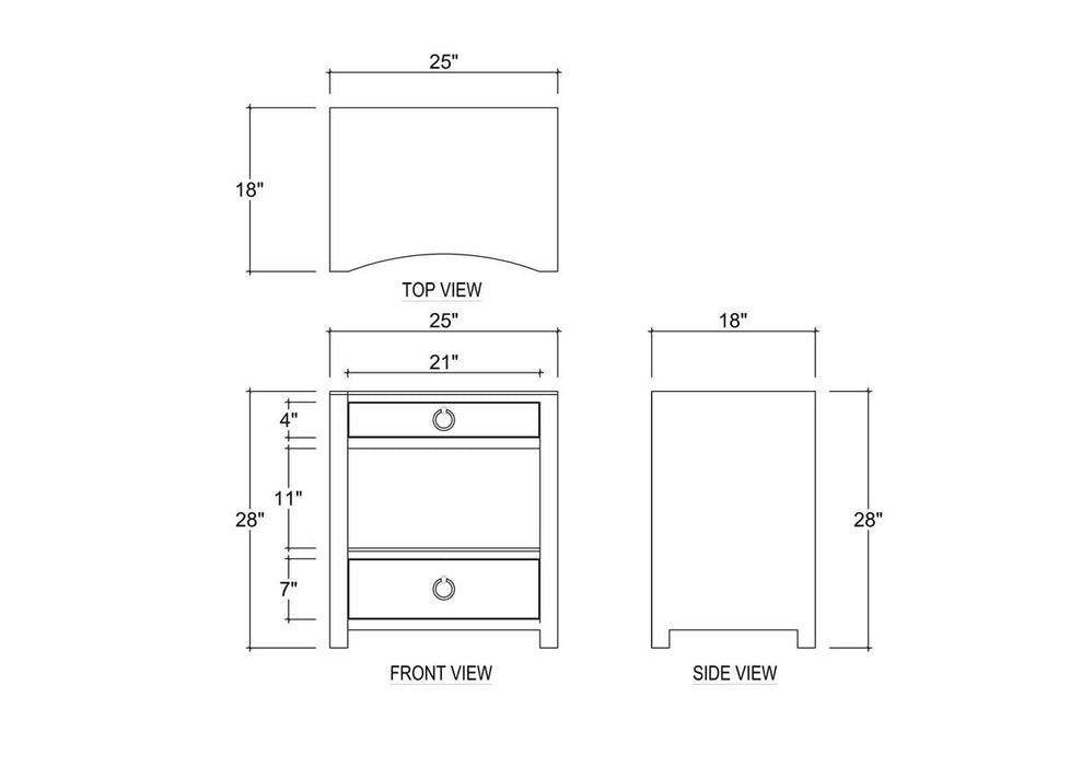 Bramble - Mornington Open Shelf Bedside Table Linen Wrapped in True White - 76642FTRW-----
