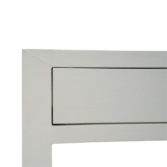 Bramble - Mornington Open Shelf Bedside Table Linen Wrapped in True White - 76642FTRW-----