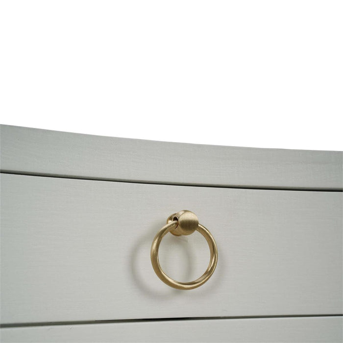Bramble - Mornington Open Shelf Bedside Table Linen Wrapped in True White - 76642FTRW-----