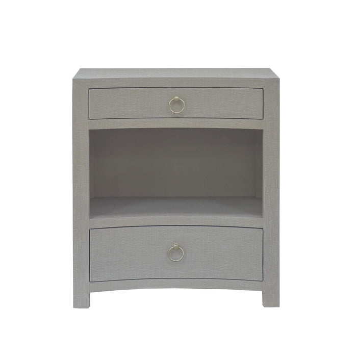 Bramble - Mornington Open Shelf Linen Wrapped Bedside in Linen Sand - US-WS-76642FSND----- - GreatFurnitureDeal
