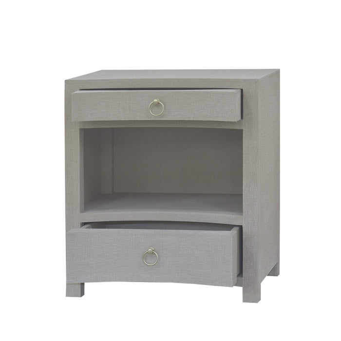 Bramble - Mornington Open Shelf Linen Wrapped Bedside in Linen Sand - US-WS-76642FSND----- - GreatFurnitureDeal