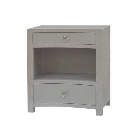 Bramble - Mornington Open Shelf Linen Wrapped Bedside in Linen Sand - US-WS-76642FSND----- - GreatFurnitureDeal