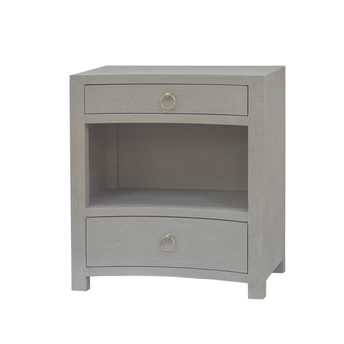 Bramble - Mornington Open Shelf Linen Wrapped Bedside in Linen Sand - US-WS-76642FSND----- - GreatFurnitureDeal