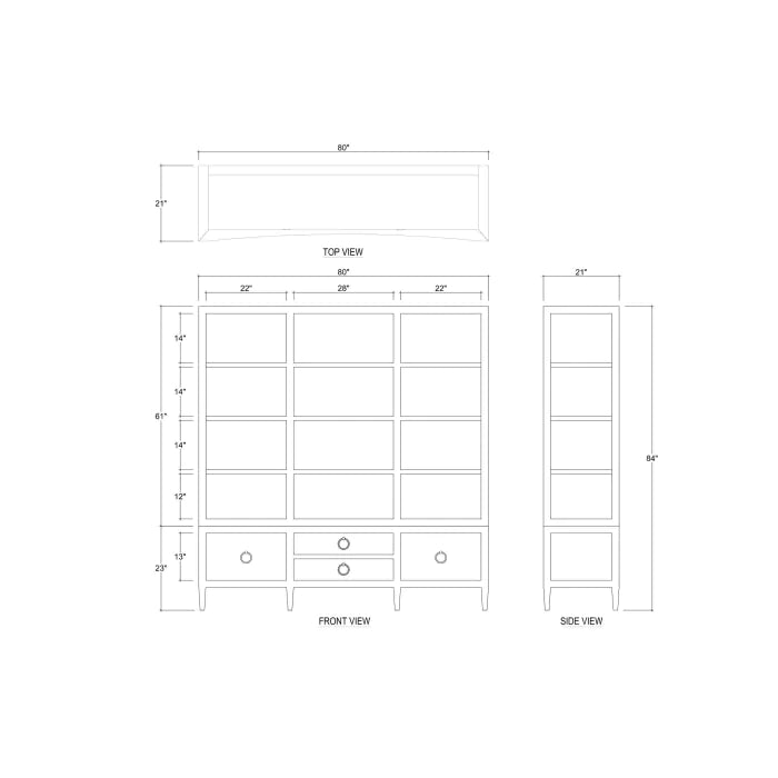 Bramble - Westminster Large Linen Wrapped Concave Shelving Unit - BR-76645 - GreatFurnitureDeal