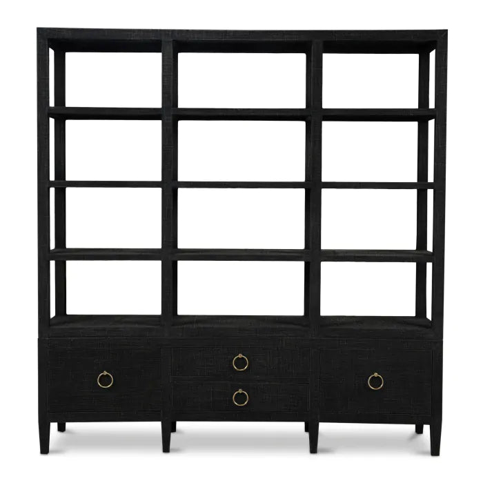 Bramble - Westminster Large Linen Wrapped Concave Shelving Unit - BR-76645 - GreatFurnitureDeal