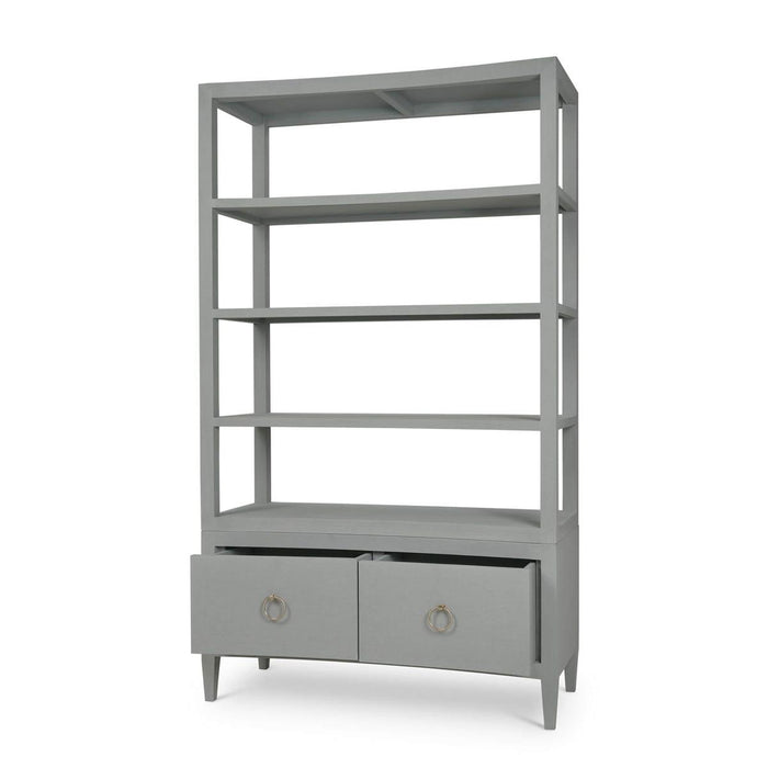 Bramble - Westminster Concave Shelving Unit Linen Wrapped in Pale Blue - 76647FPBE-----