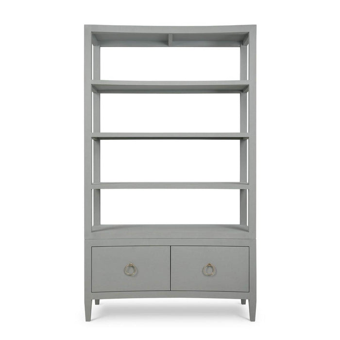 Bramble - Westminster Concave Shelving Unit Linen Wrapped in Pale Blue - 76647FPBE-----