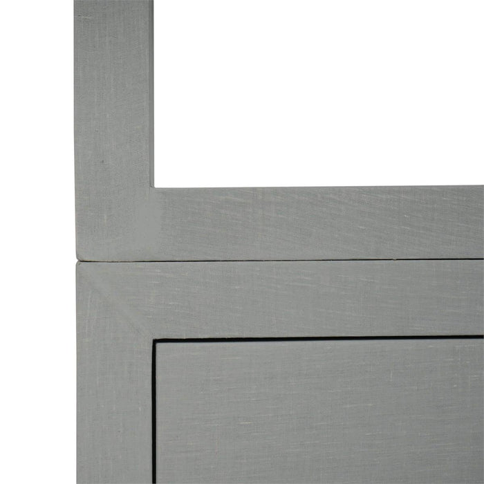 Bramble - Westminster Concave Shelving Unit Linen Wrapped in Pale Blue - 76647FPBE-----