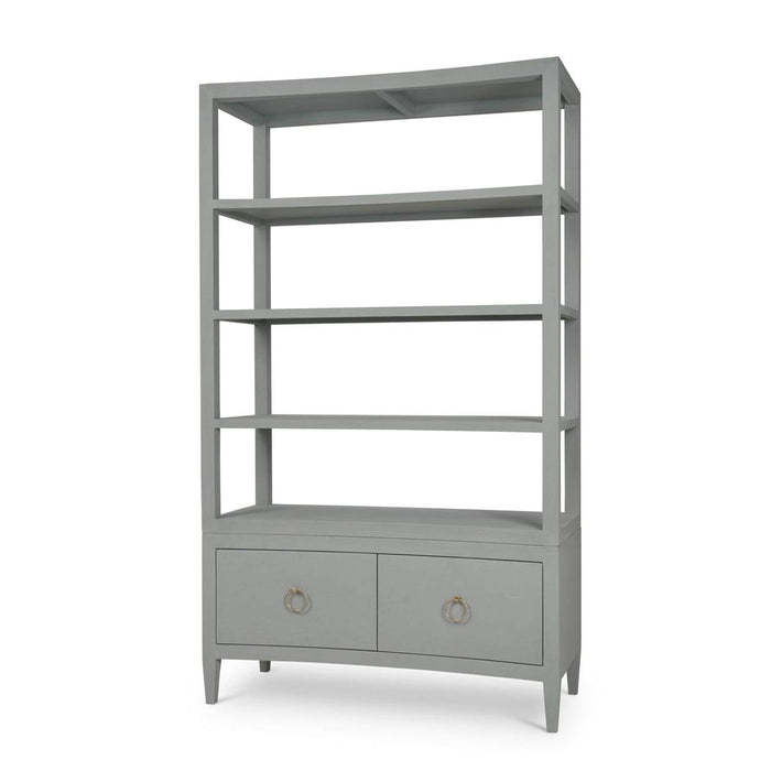 Bramble - Westminster Concave Shelving Unit Linen Wrapped in Pale Blue - 76647FPBE-----