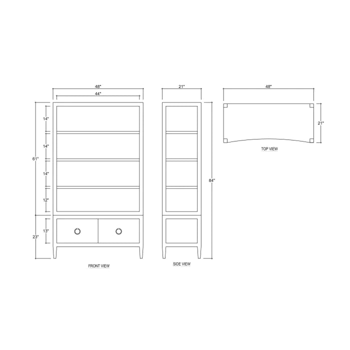 Bramble - Westminster Concave Linen Wrapped Shelving Unit - BR-76647 - GreatFurnitureDeal