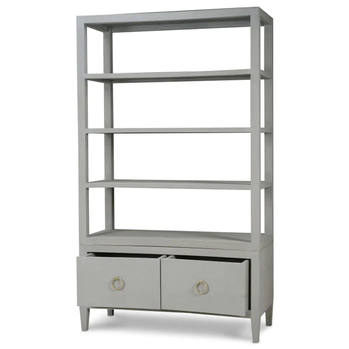 Bramble - Westminster Concave Linen Wrapped Shelving Unit - BR-76647 - GreatFurnitureDeal