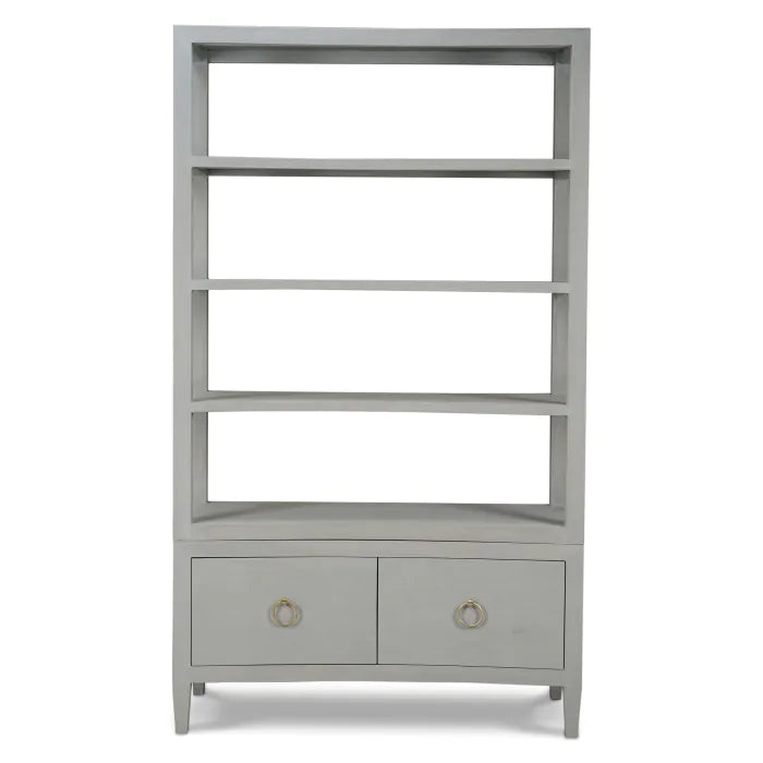 Bramble - Westminster Concave Linen Wrapped Shelving Unit - BR-76647 - GreatFurnitureDeal