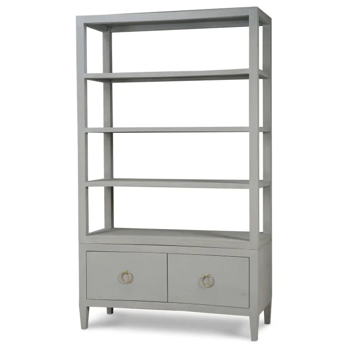 Bramble - Westminster Concave Linen Wrapped Shelving Unit - BR-76647 - GreatFurnitureDeal