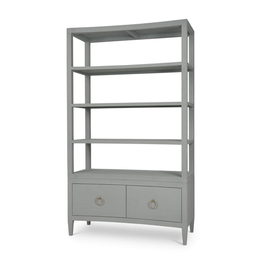 Bramble - Westminster Concave Shelving Unit Linen Wrapped in Pale Blue - 76647FPBE----- - GreatFurnitureDeal