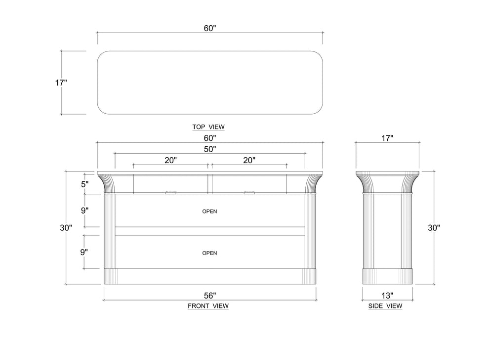 Bramble - Sandhurst Console In Fruitwood - US-WS-76665FRW----- - GreatFurnitureDeal