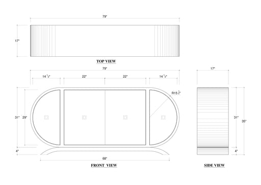 Bramble - Glastonbury Linen Wrapped Sideboard - BR-76674 - GreatFurnitureDeal