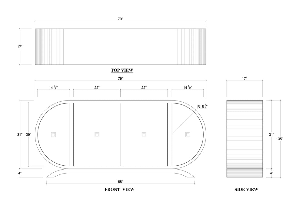 Bramble - Glastonbury Linen Wrapped Sideboard - BR-76674 - GreatFurnitureDeal