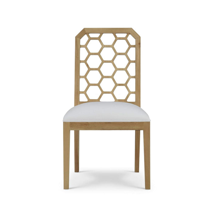 Bramble - Ceylon Dining Chair in Fruitwood w/ Arctic White Performance Fabric (Set of 2) - 76677FRWSF204----