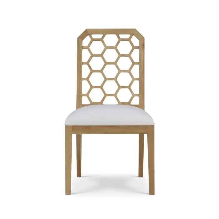 Bramble - Ceylon Dining Chair in Fruitwood w/ Arctic White Performance Fabric - 76677FRWSF204---- - GreatFurnitureDeal