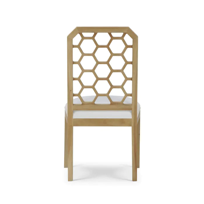 Bramble - Ceylon Dining Chair in Fruitwood w/ Arctic White Performance Fabric - 76677FRWSF204---- - GreatFurnitureDeal