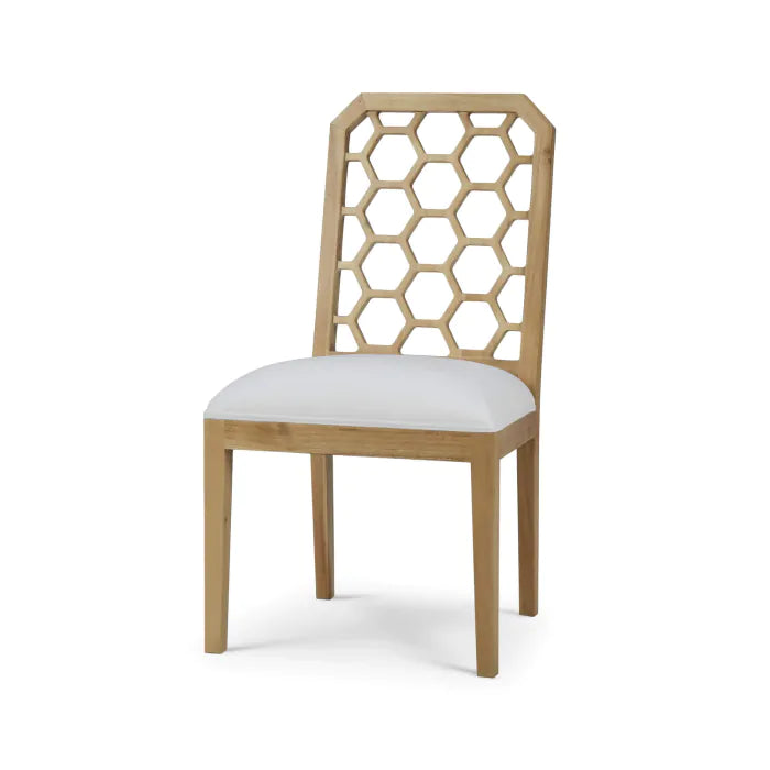 Bramble - Ceylon Dining Chair in Fruitwood w/ Arctic White Performance Fabric - 76677FRWSF204---- - GreatFurnitureDeal