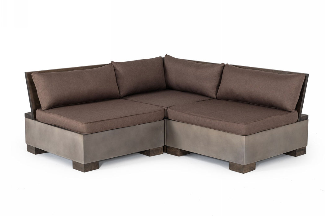 VIG Furniture - Modrest Delaware - Modern Concrete Modular Sectional Sofa Set with Rectangular Coffee Table - VGLB-RIVI-RECT-SET - GreatFurnitureDeal