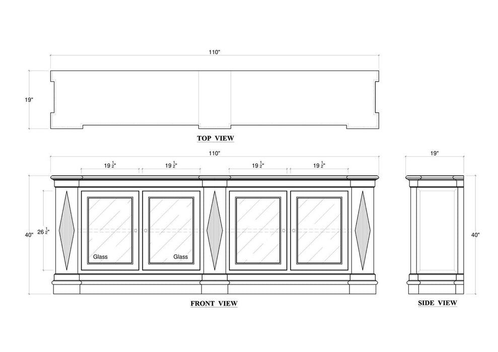 Bramble - Narbonne Sideboard in Fruitwood w/ True White Interior - 76687FRW-TRW---