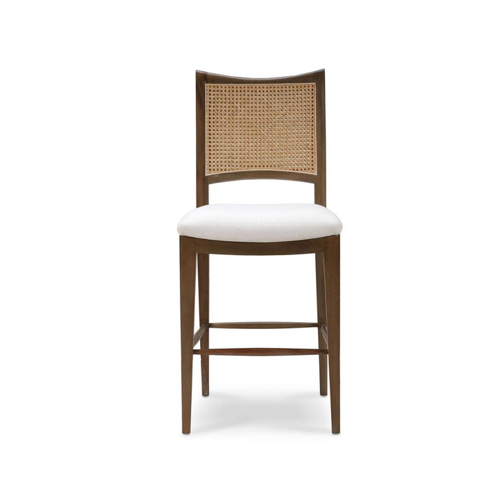 Bramble - Dulwich Counter Stool in Straw Wash w/ Arctic White Performance Fabric (Set of 2) - 76696STWSF204RNAT---