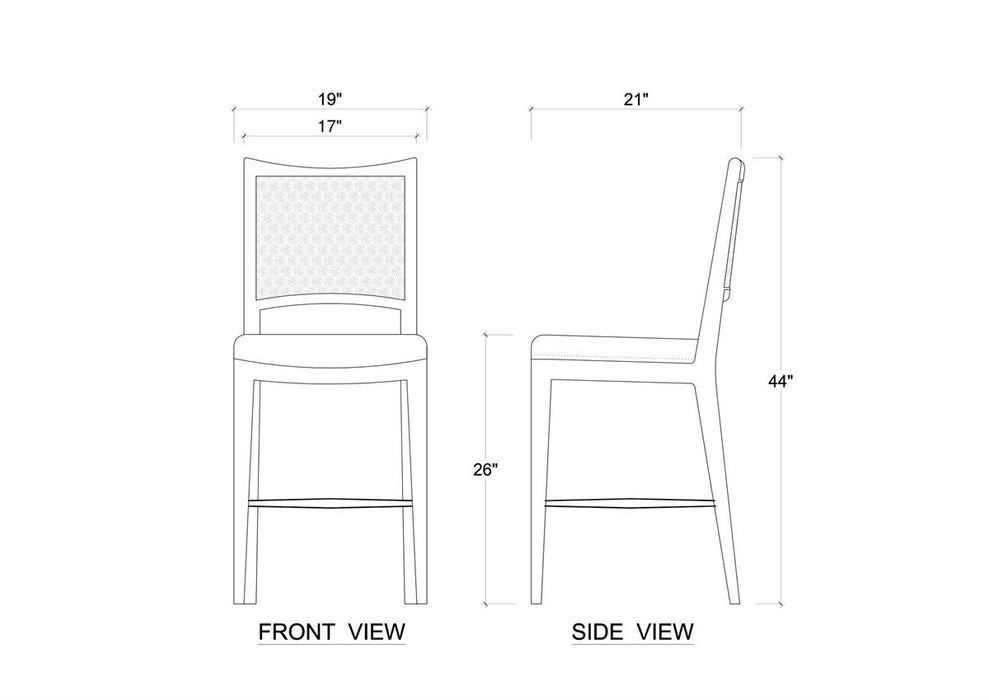Bramble - Dulwich Counter Stool in Straw Wash w/ Arctic White Performance Fabric (Set of 2) - 76696STWSF204RNAT---