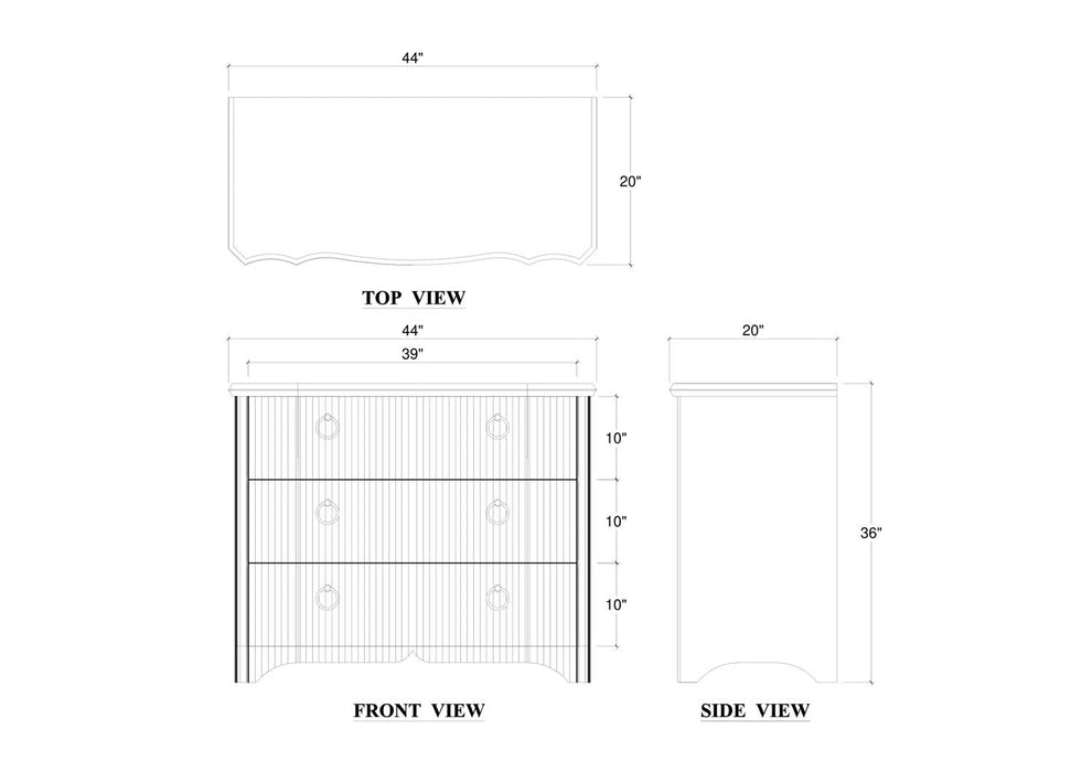 Bramble - Brighton 3 Drawer Dresser - BR-76699 - GreatFurnitureDeal