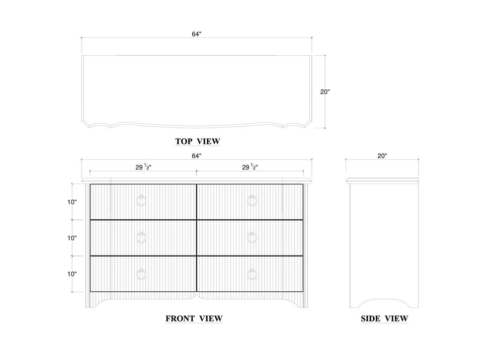 Bramble - Brighton 6 Drawer Dresser - BR-76700 - GreatFurnitureDeal