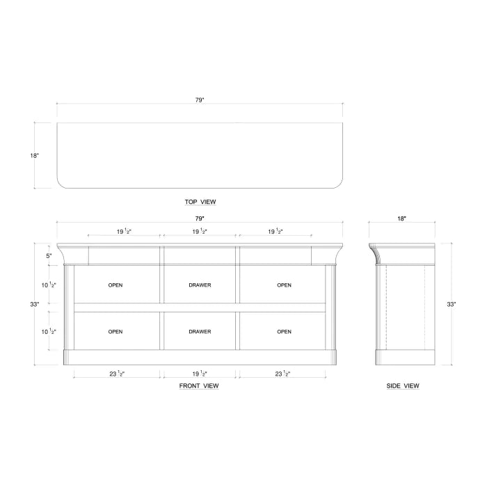 Bramble - Sandhurst Larger Console in Fruitwood - 76702FRW----- - GreatFurnitureDeal